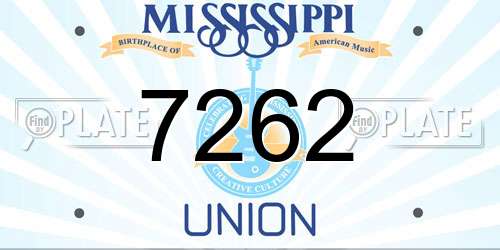 7262 Mississippi License Plate