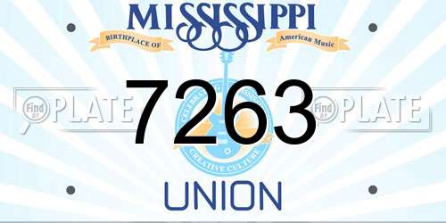 7263 Mississippi License Plate