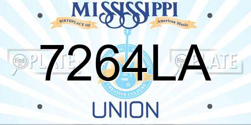 7264LA Mississippi License Plate