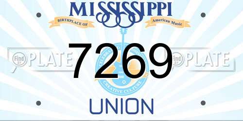 7269 Mississippi License Plate