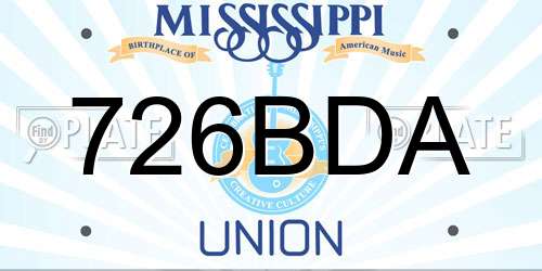 726BDA Mississippi License Plate