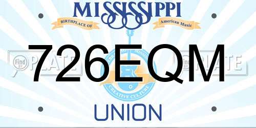 726EQM Mississippi License Plate