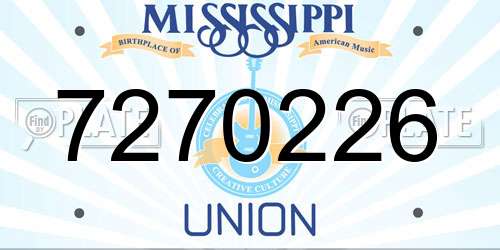 7270226 Mississippi License Plate