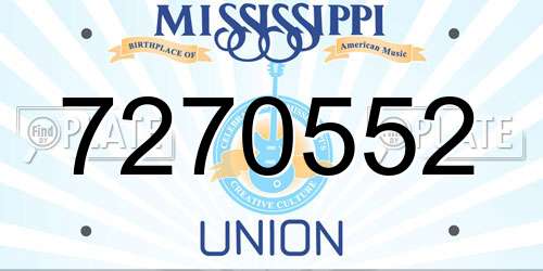 7270552 Mississippi License Plate