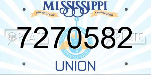 7270582 Mississippi License Plate