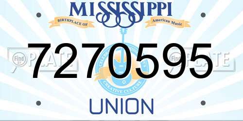 7270595 Mississippi License Plate