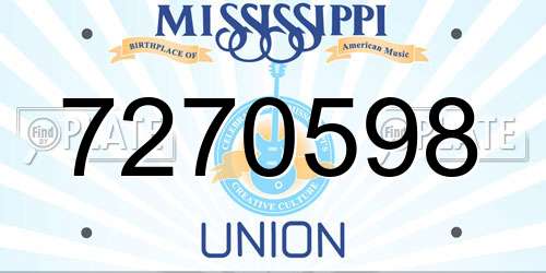 7270598 Mississippi License Plate