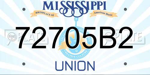 72705B2 Mississippi License Plate