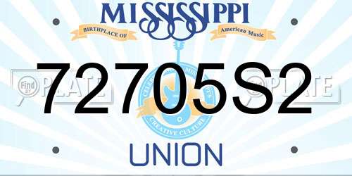 72705S2 Mississippi License Plate