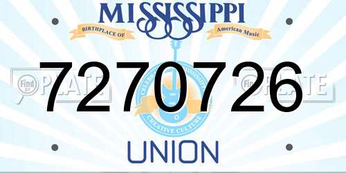 7270726 Mississippi License Plate