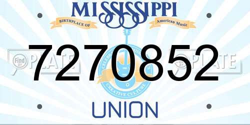 7270852 Mississippi License Plate
