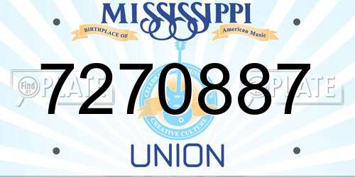 7270887 Mississippi License Plate
