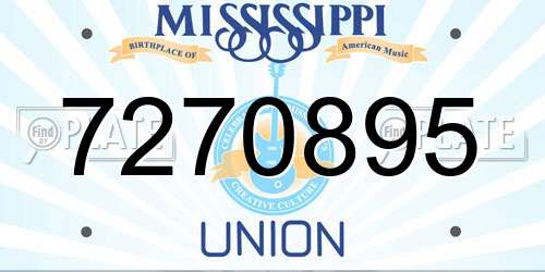 7270895 Mississippi License Plate