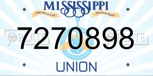 7270898 Mississippi License Plate