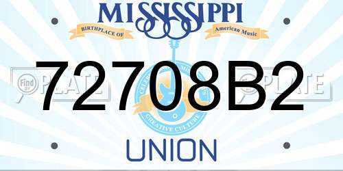 72708B2 Mississippi License Plate