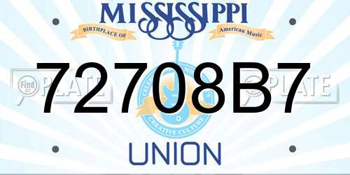 72708B7 Mississippi License Plate