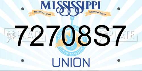 72708S7 Mississippi License Plate