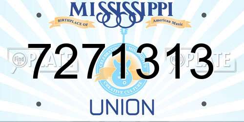 7271313 Mississippi License Plate
