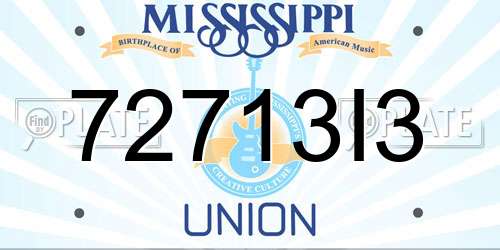 72713I3 Mississippi License Plate