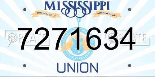 7271634 Mississippi License Plate