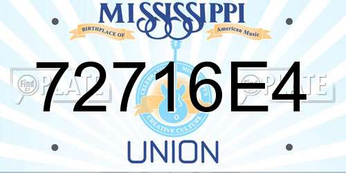 72716E4 Mississippi License Plate