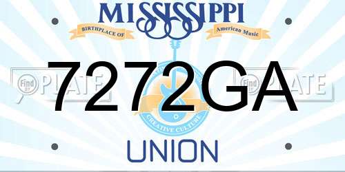 7272GA Mississippi License Plate