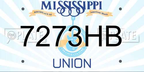 7273HB Mississippi License Plate