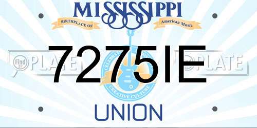 7275IE Mississippi License Plate