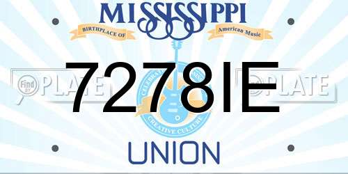 7278IE Mississippi License Plate