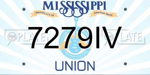 7279IV Mississippi License Plate
