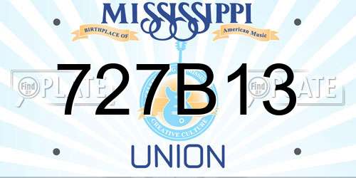 727B13 Mississippi License Plate