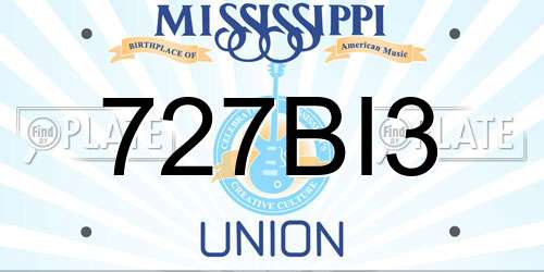 727BI3 Mississippi License Plate
