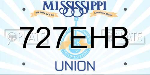 727EHB Mississippi License Plate