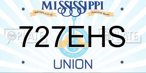 727EHS Mississippi License Plate