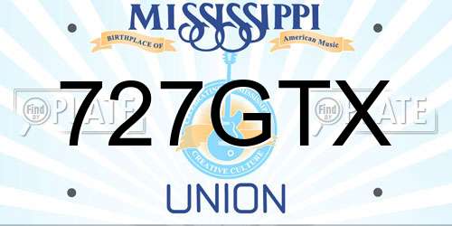 727GTX Mississippi License Plate