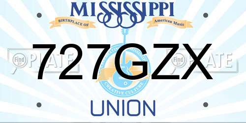 727GZX Mississippi License Plate