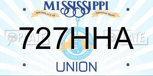 727HHA Mississippi License Plate
