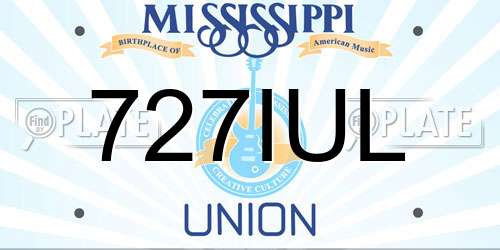 727IUL Mississippi License Plate