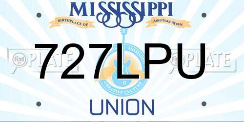 727LPU Mississippi License Plate