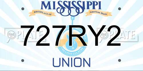 727RY2 Mississippi License Plate