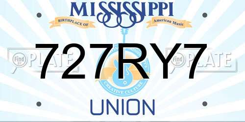727RY7 Mississippi License Plate