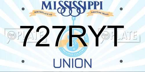 727RYT Mississippi License Plate