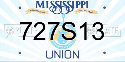 727S13 Mississippi License Plate