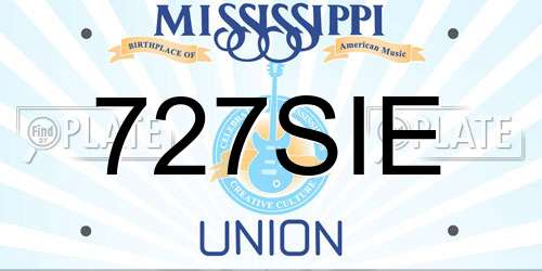 727SIE Mississippi License Plate
