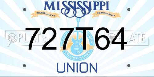 727T64 Mississippi License Plate