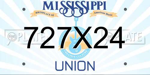 727X24 Mississippi License Plate