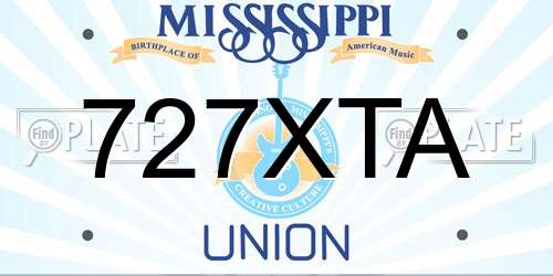 727XTA Mississippi License Plate