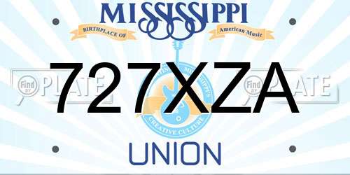 727XZA Mississippi License Plate