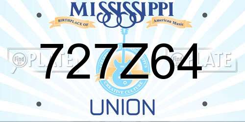 727Z64 Mississippi License Plate