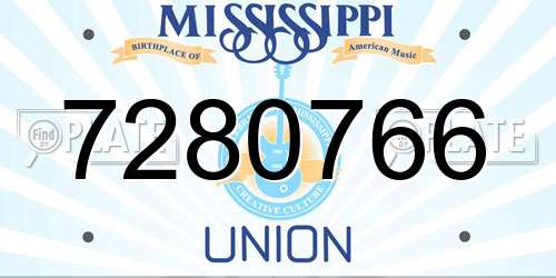 7280766 Mississippi License Plate